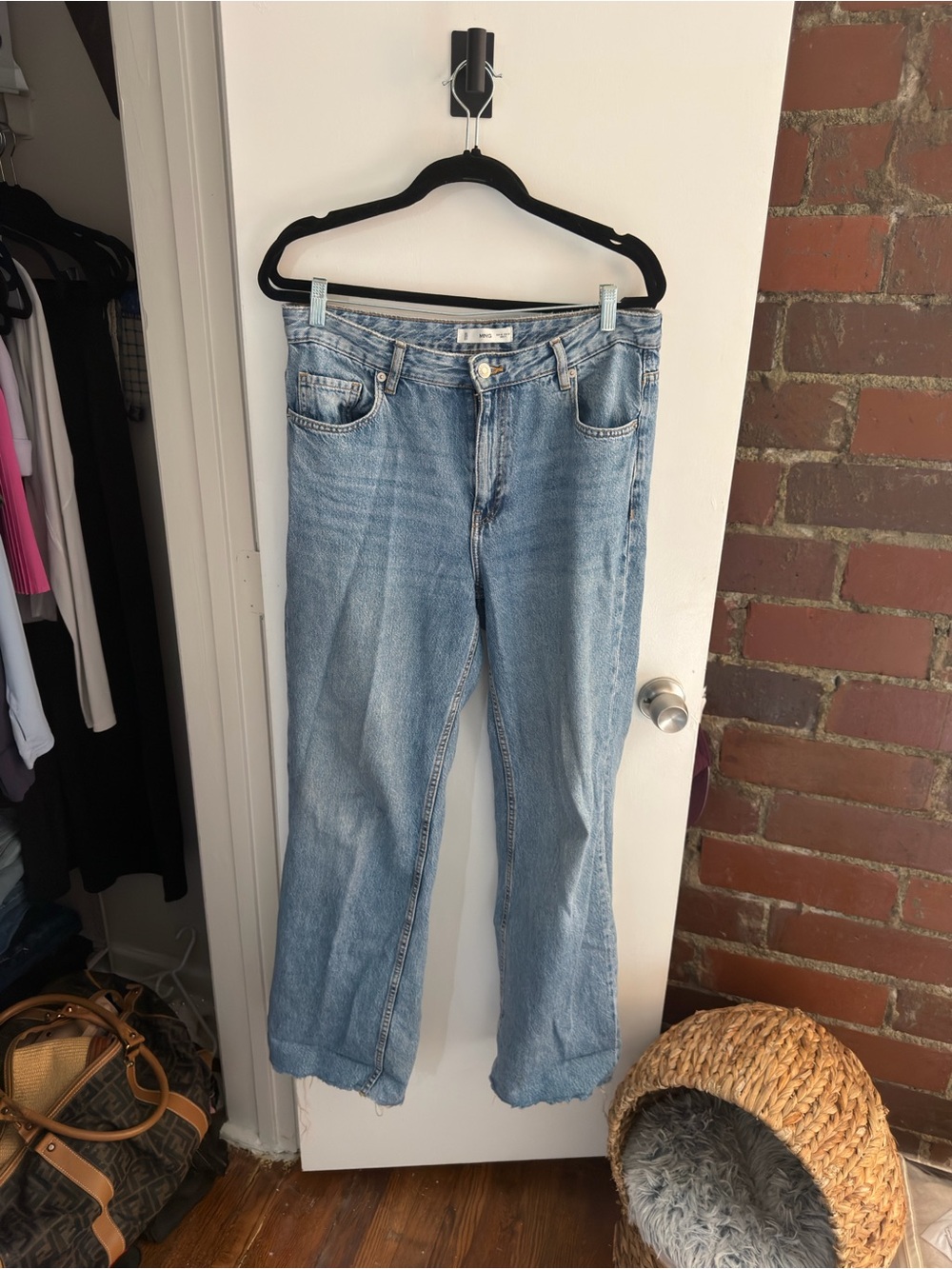 Mango Light Blue Wide-Leg Jeans